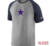 NEW Dallas Cowboys Ash Tri Big Play Raglan NFL T-Shirt Grey Navy Blue