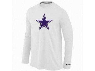 NEW Dallas Cowboys Logo Long Sleeve T-Shirt WHITE