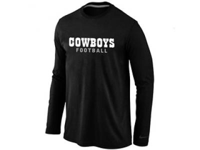 NEW Dallas Cowboys font Long Sleeve T-Shirt Black