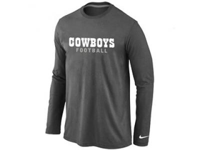 NEW Dallas Cowboys font Long Sleeve T-Shirt D.Grey