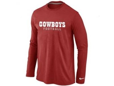 NEW Dallas Cowboys font Long Sleeve T-Shirt Red