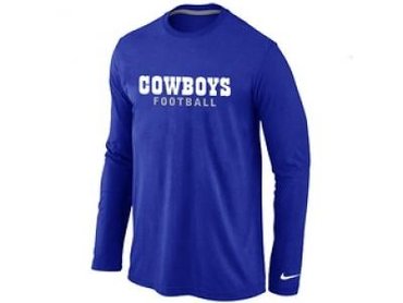 NEW Dallas Cowboys font Long Sleeve T-Shirt blue