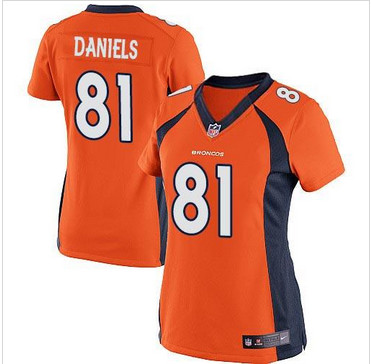 NEW Denver Broncos #81 Owen Daniels Orange Team Color Women's Stitched NFL New jersey