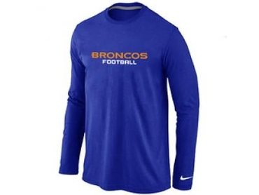 NEW Denver Broncos Authentic font Long Sleeve T-Shirt blue