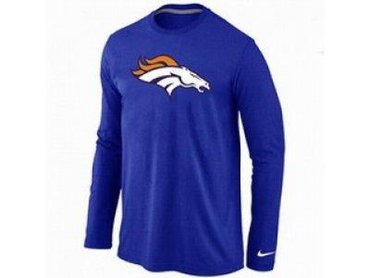 NEW Denver Broncos Logo Long Sleeve T-Shirt BLUE
