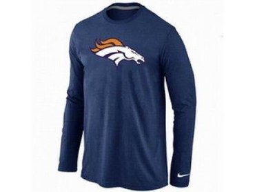NEW Denver Broncos Logo Long Sleeve T-Shirt D.Blue