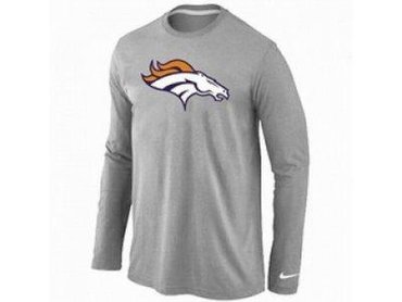 NEW Denver Broncos Logo Long Sleeve T-Shirt Grey