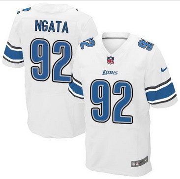 NEW Detroit Lions #92 Haloti Ngata White Men's Stitched NFL Elite Jersey