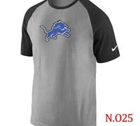 NEW Detroit Lions Ash Tri Big Play Raglan NFL T-Shirt Grey Black