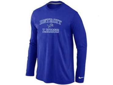 NEW Detroit Lions Heart & Soul Long Sleeve T-Shirt Blue
