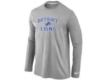 NEW Detroit Lions Heart & Soul Long Sleeve T-Shirt Grey