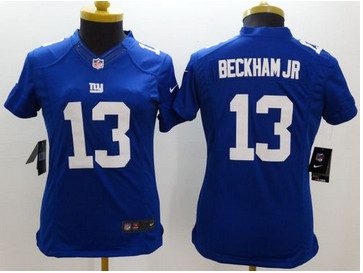 NEW Giants #13 Odell Beckham Jr Royal Blue Team Color Women's Stitched NFL Limited Jersey