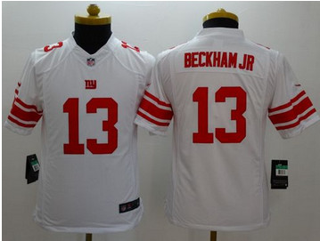 NEW Giants #13 Odell Beckham Jr White Youth Stitched NFL Limited Jersey