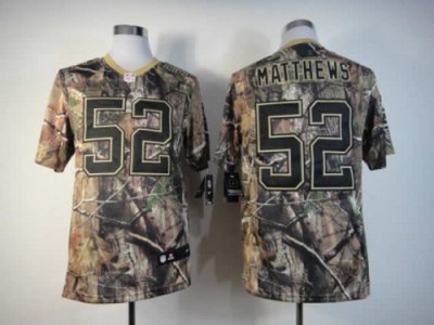 2012 NEW Green Bay Packers #52 Clay Matthews Camo Realtree NFL Jerseys(Elite)