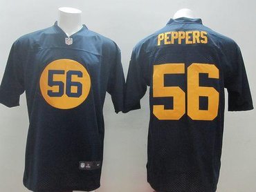 NEW Green Bay Packers #56 Julius Peppers Navy Blue Alternate NFL Elite Jersey