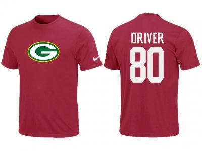 NEW Green Bay Packers #80 Donald Driver Name & Number T-Shirt Green Red