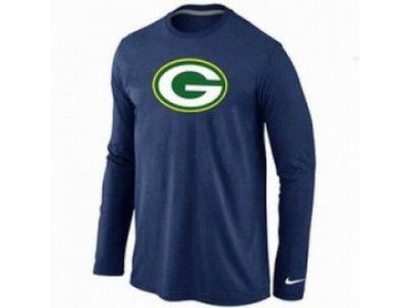 NEW Green Bay Packers Logo Long Sleeve T-Shirt D.Blue
