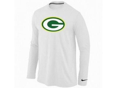 NEW Green Bay Packers Logo Long Sleeve T-Shirt WHITE