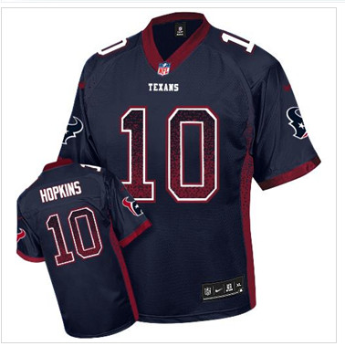 NEW Houston Texans #10 DeAndre Hopkins Navy Blue Team Color NFL Elite Drift Fashion Jersey