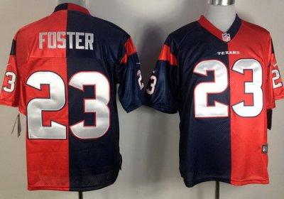 NEW Houston Texans #23 Arian Foster Blue-Red Split Elite NFL Jerseys