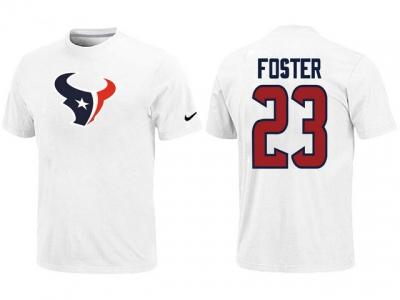 NEW Houston Texans #23 FOSTER Name & Number White T-Shirt