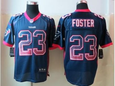 NEW Houston Texans #23 Foster Blue Jerseys(Drift Fashion Elite)