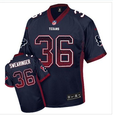 NEW Houston Texans #36 D.J. Swearinger Navy Blue Team Color NFL Elite Jersey