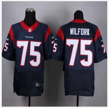 NEW Houston Texans #75 Vince Wilfork Navy Blue Team Color Men's Stitched NFL Elite Jersey