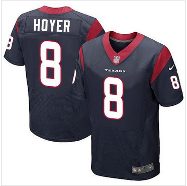 NEW Houston Texans #8 Brian Hoyer Navy Blue Team Color Men's Stitched NFL Elite Jersey