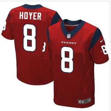 NEW Houston Texans #8 Brian Hoyer Red Alternate Men's Stitched NFL Elite Jersey