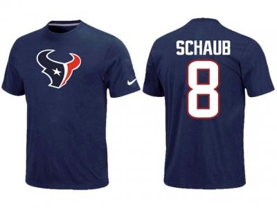 NEW Houston Texans #8 schaub Name & Number blue T-Shirt
