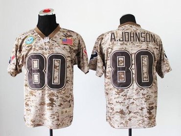 NEW Houston Texans #80 Andre Johnson Camo NFL Elite USMC Jersey(USA)