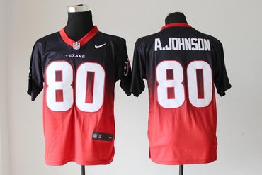 NEW Houston Texans 80 Andre Johnson Black Red Drift Fashion II Elite NFL Jerseys
