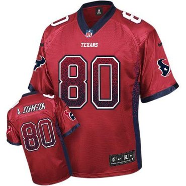 NEW Houston Texans 80 Andre Johnson Red Alternate Stitched NFL Elite Drift Fashion Jersey