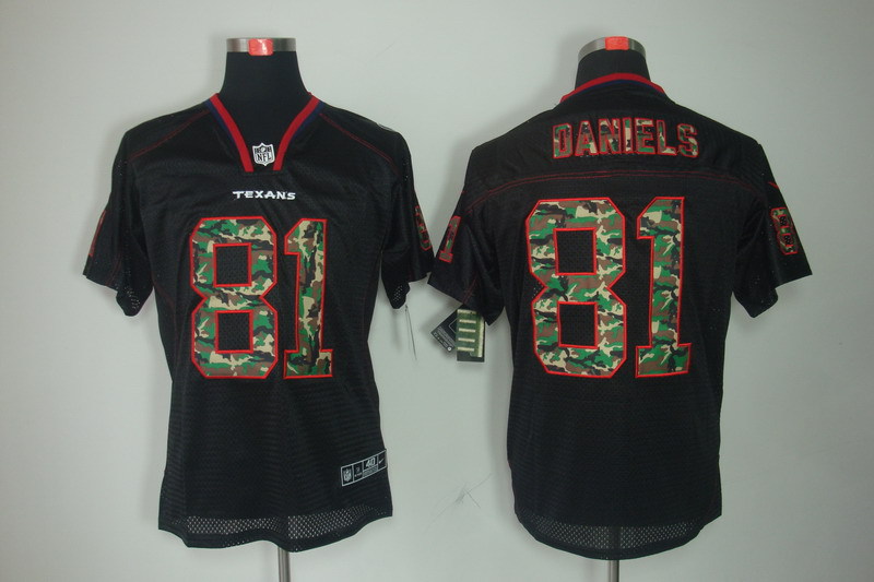 NEW Houston Texans 81 Owen Daniels Lights Out Black Elite Jerseys(Camo Number)