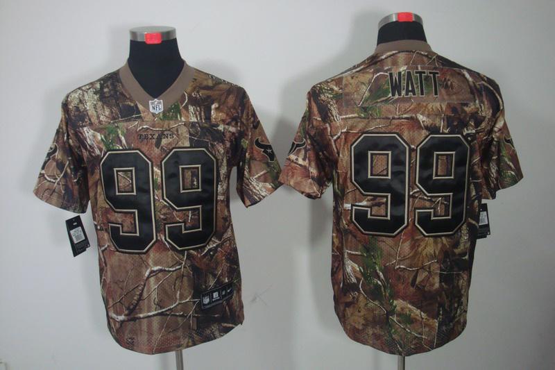 NEW Houston Texans 99 J.J. Watt Camo Realtree NFL Jerseys(Elite)