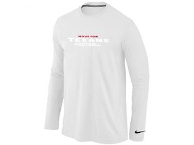 NEW Houston Texans Authentic font Long Sleeve T-Shirt White