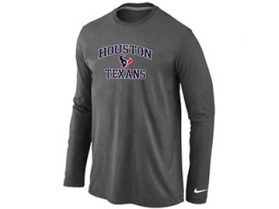 NEW Houston Texans Heart & Soul Long Sleeve T-Shirt D.Grey