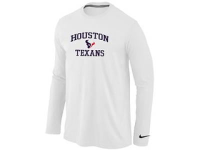 NEW Houston Texans Heart & Soul Long Sleeve T-Shirt White