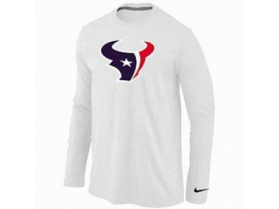 NEW Houston Texans Logo Long Sleeve T-Shirt WHITE