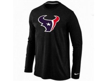 NEW Houston Texans Logo Long Sleeve T-Shirt black