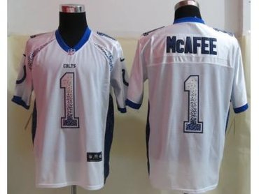 NEW Indianapolis Colts #1 McAfee White Jerseys(Drift Fashion Elite)
