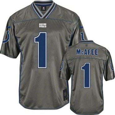 NEW Indianapolis Colts #1 Pat McAfee Grey Vapor Elite Jerseys