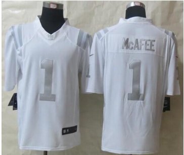 NEW Indianapolis Colts #1 Pat McAfee White NFL Limited Platinum Jersey