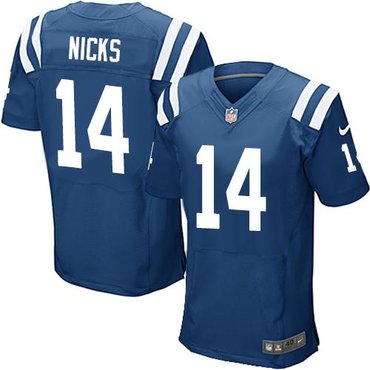 NEW Indianapolis Colts #14 Hakeem Nicks Royal Blue Team Color NFL Elite Jersey