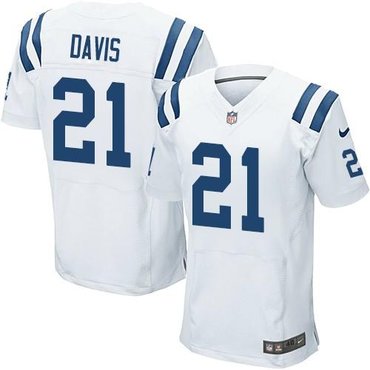 NEW Indianapolis Colts #21 Vontae Davis White NFL Elite Jersey