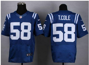 NEW Indianapolis Colts #58 Trent Cole Royal Blue Team Color Men's Stitched NFL Elite Jersey
