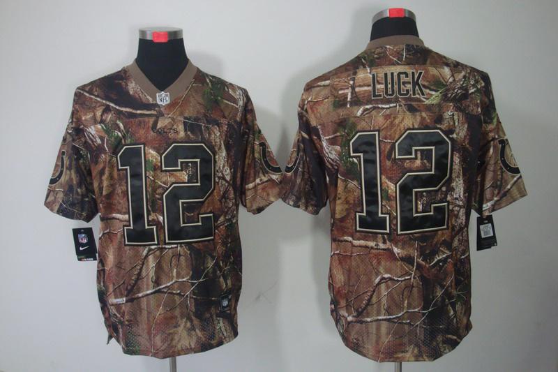 NEW Indianapolis Colts 12 Andrew Luck Camo Realtree NFL Jerseys(Elite)