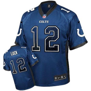 NEW Indianapolis Colts 12 Andrew Luck Royal Blue Team Color Stitched NFL Elite Drift Fashion Jersey