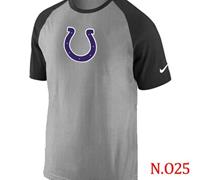 NEW Indianapolis Colts Ash Tri Big Play Raglan NFL T-Shirt Grey Black